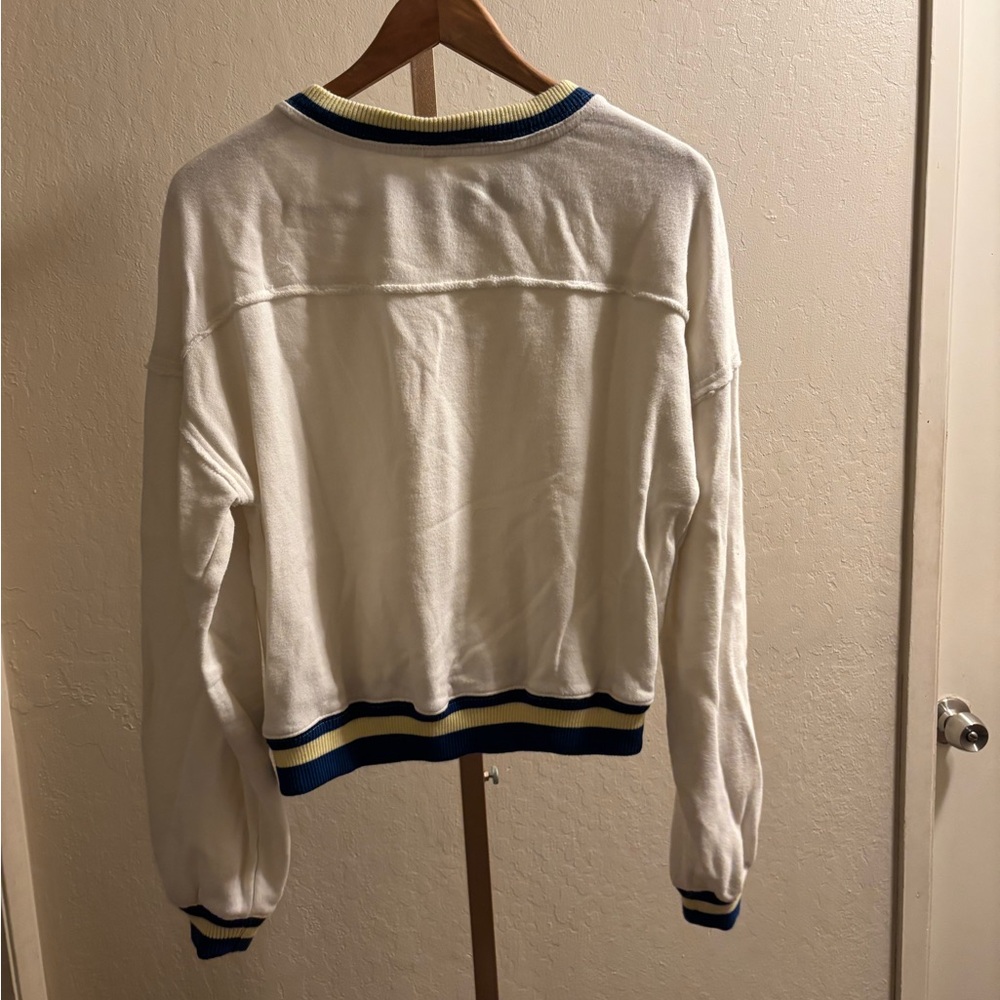 Free People White and Blue Sweatshirt - Picture 5 of 7
